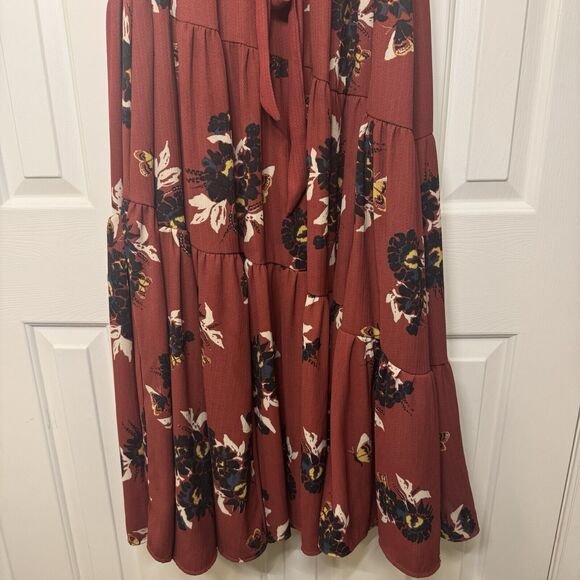Free People Bohemian Burgundy Maxi Dress Women’s Size 10 - Picture 4 of 12